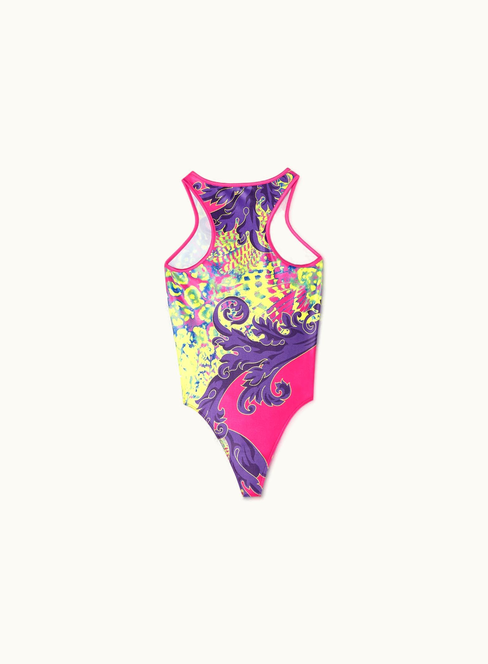 Versace Versace Animalier Logo Bodysuit Green, Pink