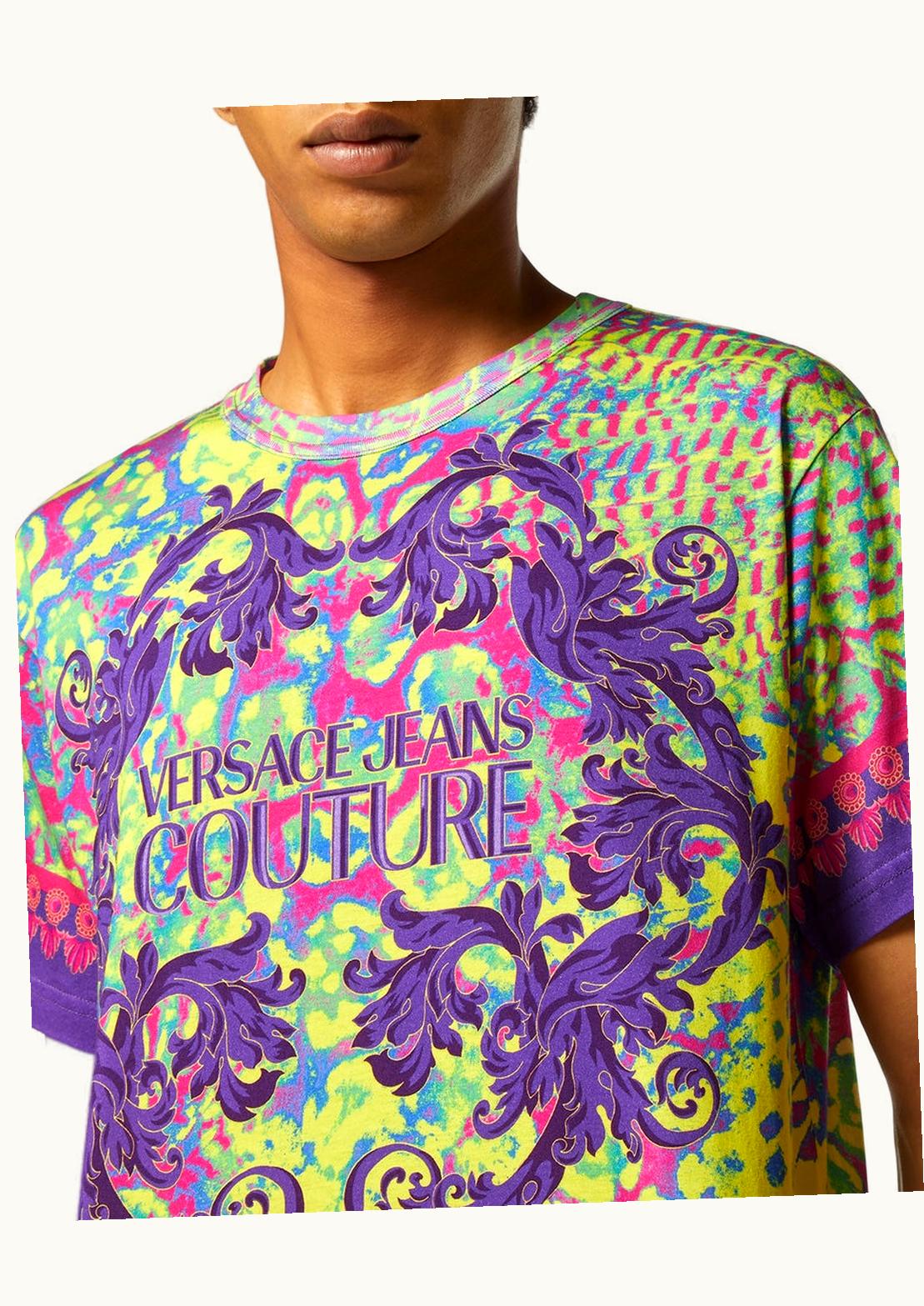 Versace Versace Animalier Logo T-Shirt Green, Pink