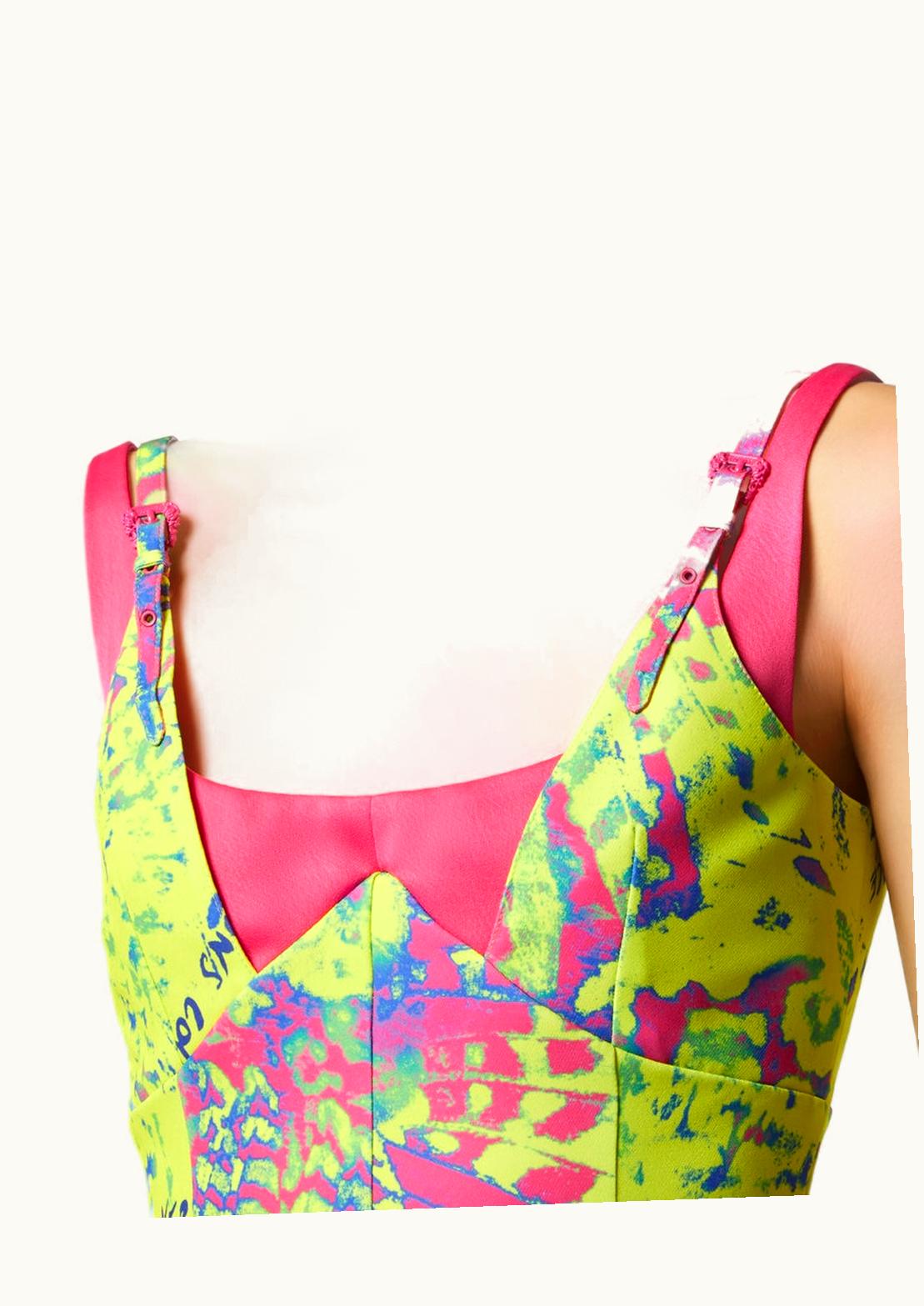 Versace Versace Animalier Midi Dress Green, Pink