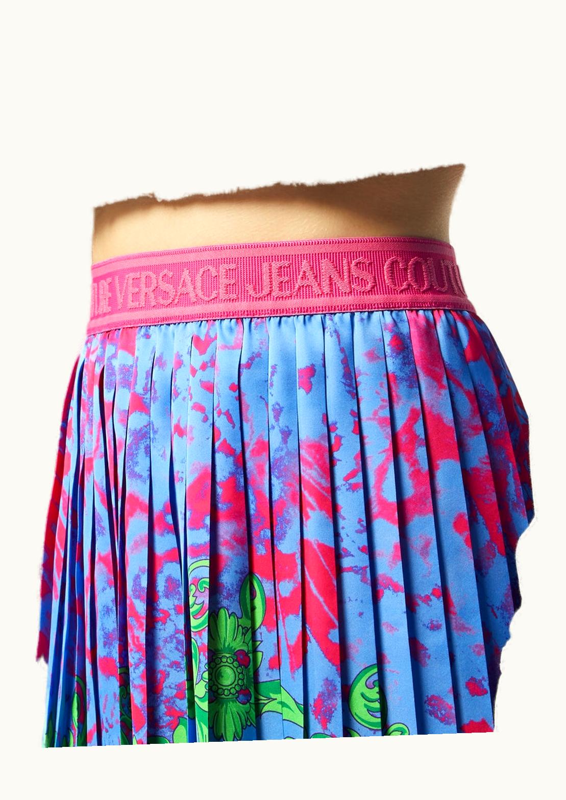 Versace Versace Animalier Pleated Mini Skirt Blue, Print