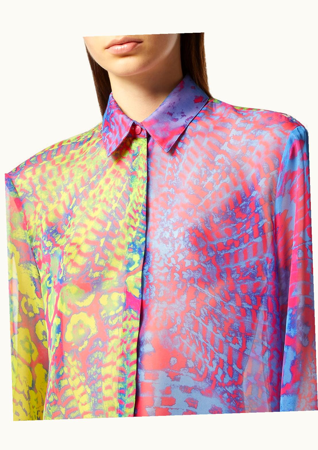 Versace Versace Animalier Sheer Shirt Green, Pink