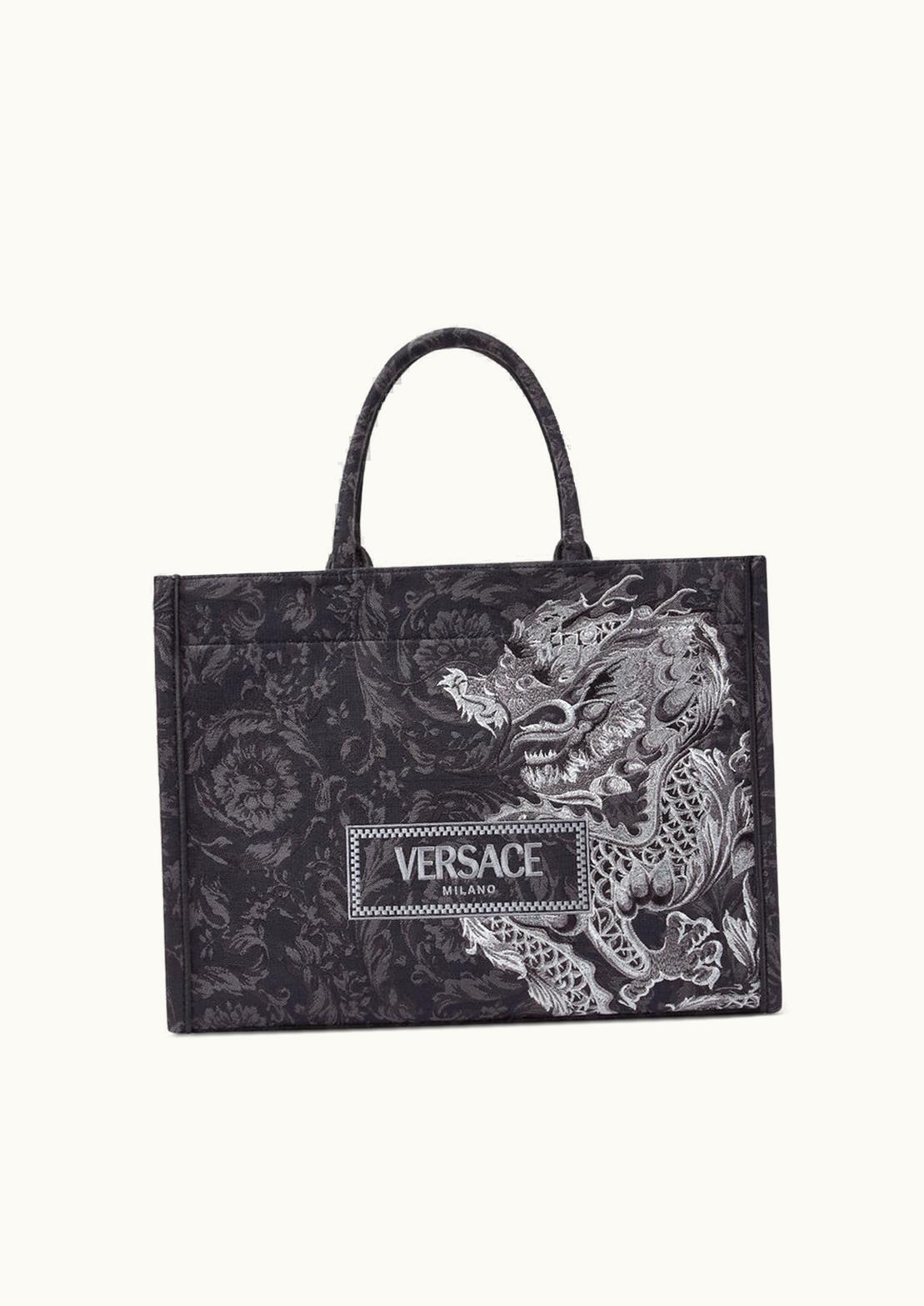 Versace Versace Athena Year Of The Dragon Tote Bag Black, Print