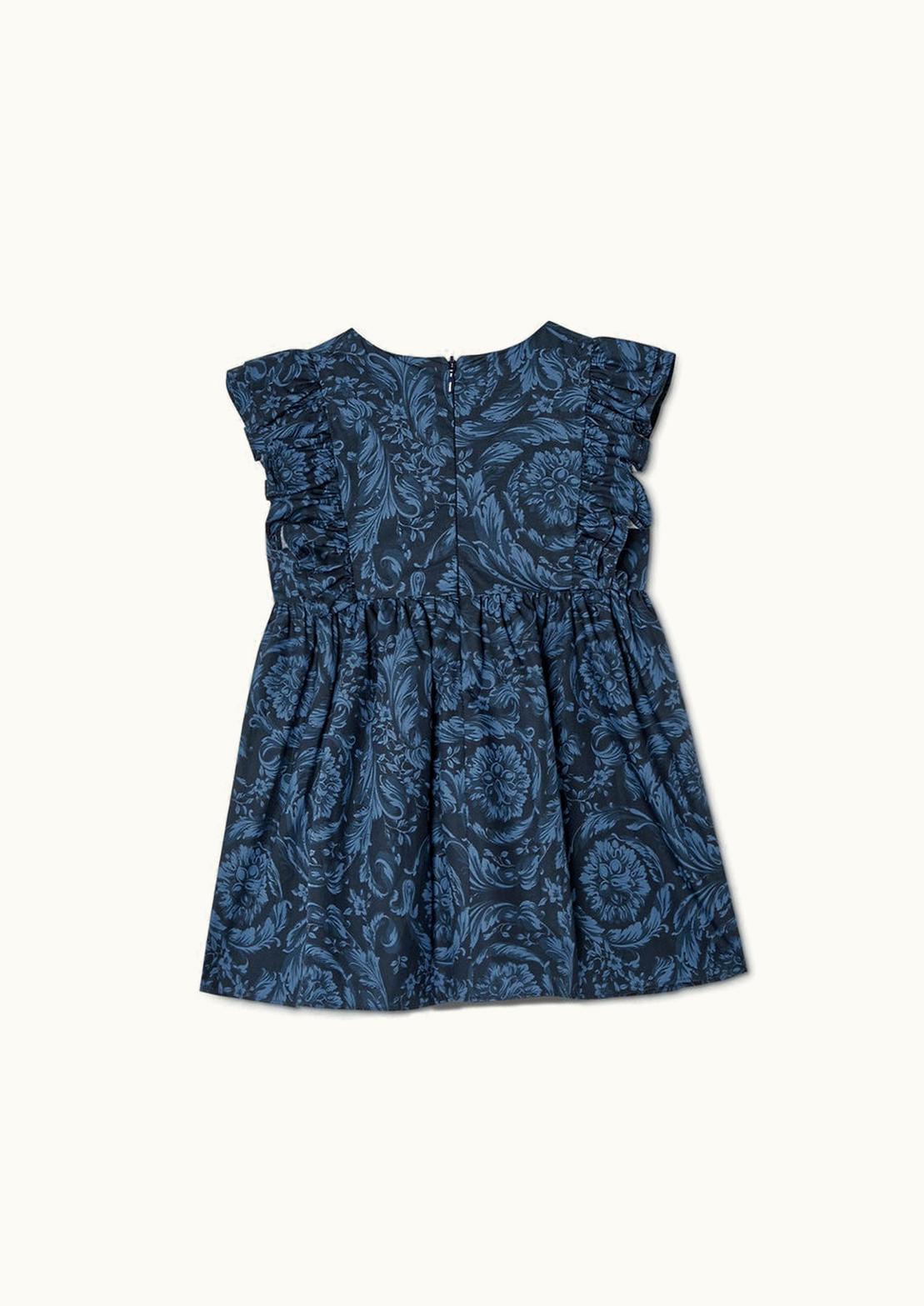 Versace Versace Barocco Baby Dress Blue, Print