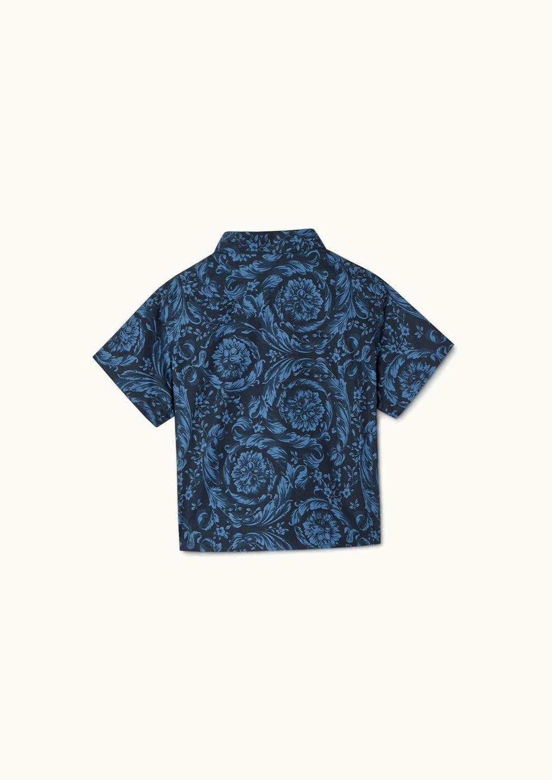 Versace Versace Barocco Baby Shirt Blue, Print