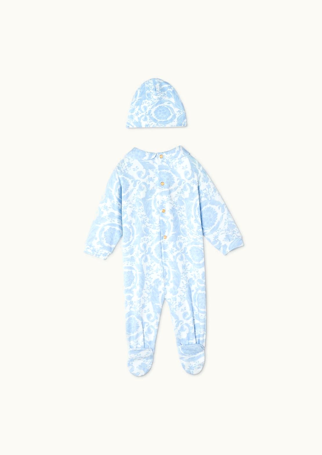 Versace Versace Barocco Baby Sleepsuit Set Blue, Print