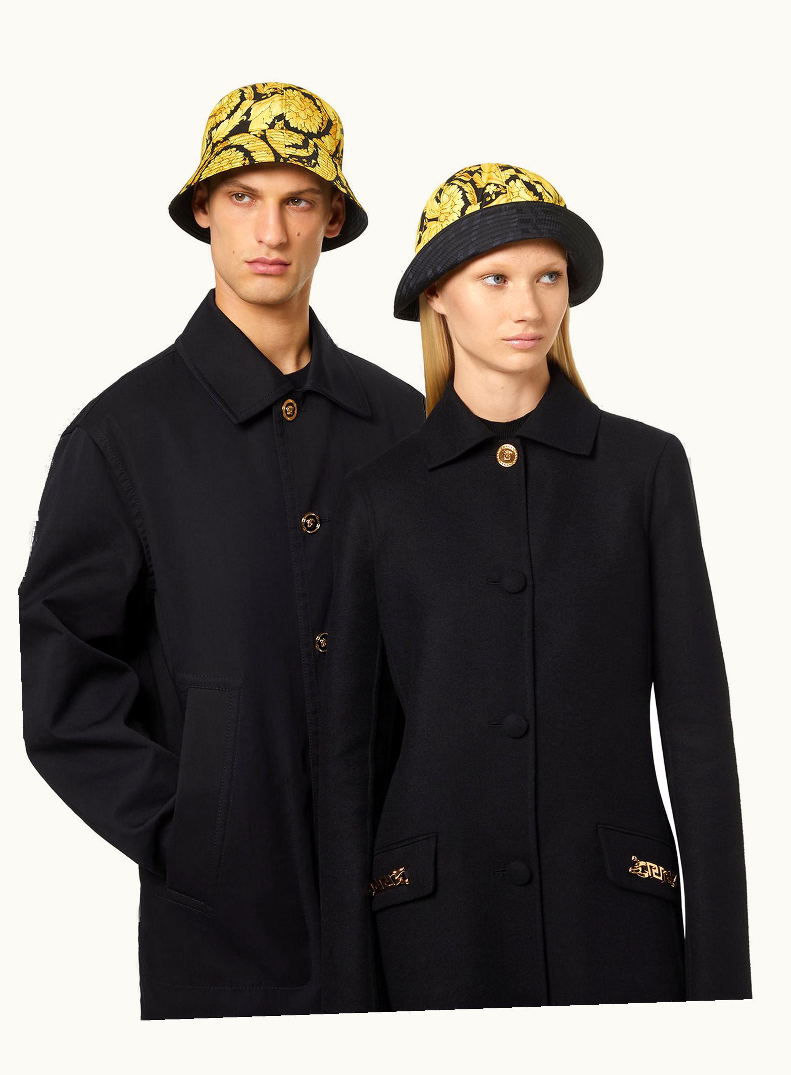 Versace Versace Barocco Bucket Hat Black, Iconic Print