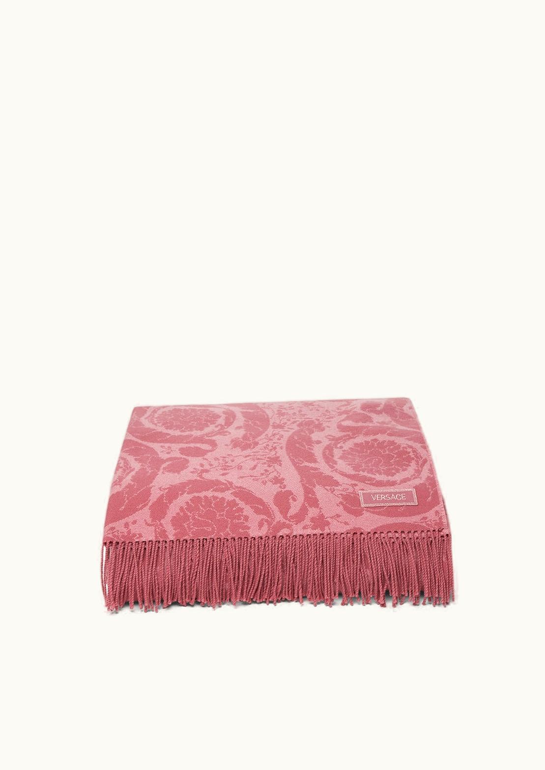 Versace Versace Barocco Cashmere Fringed Blanket Pink, Print