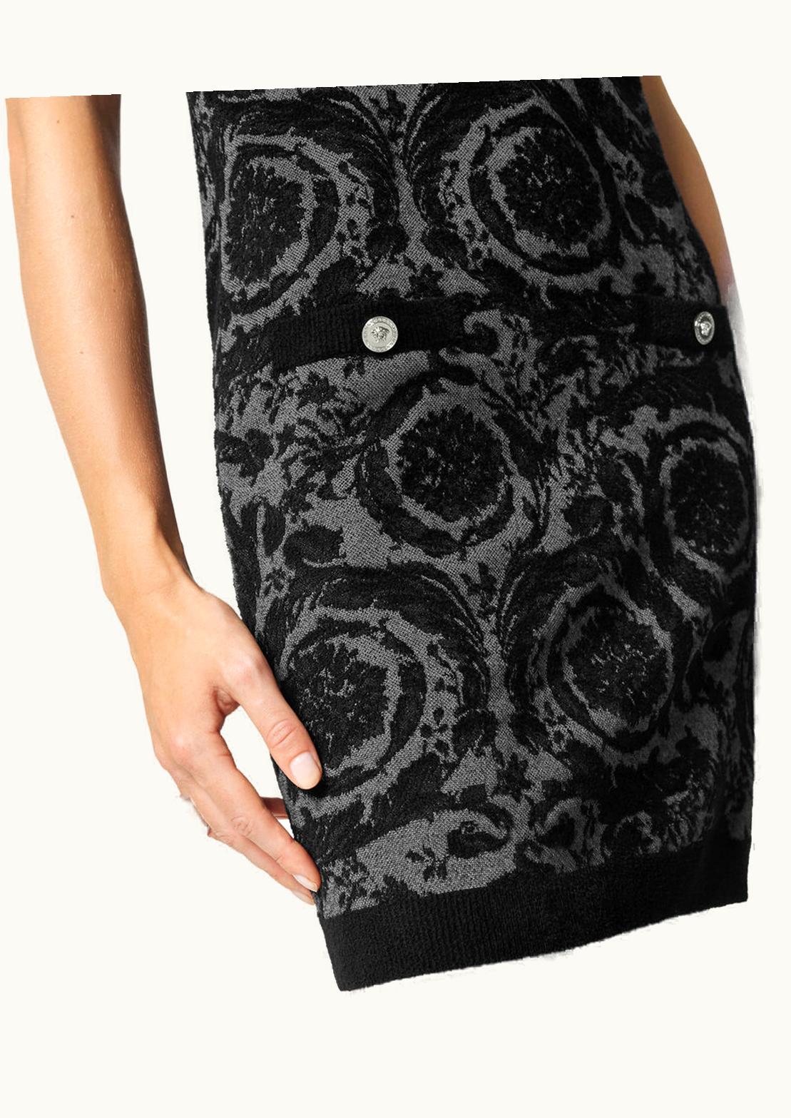 Versace Versace Barocco Chenille Knit Mini Dress Black