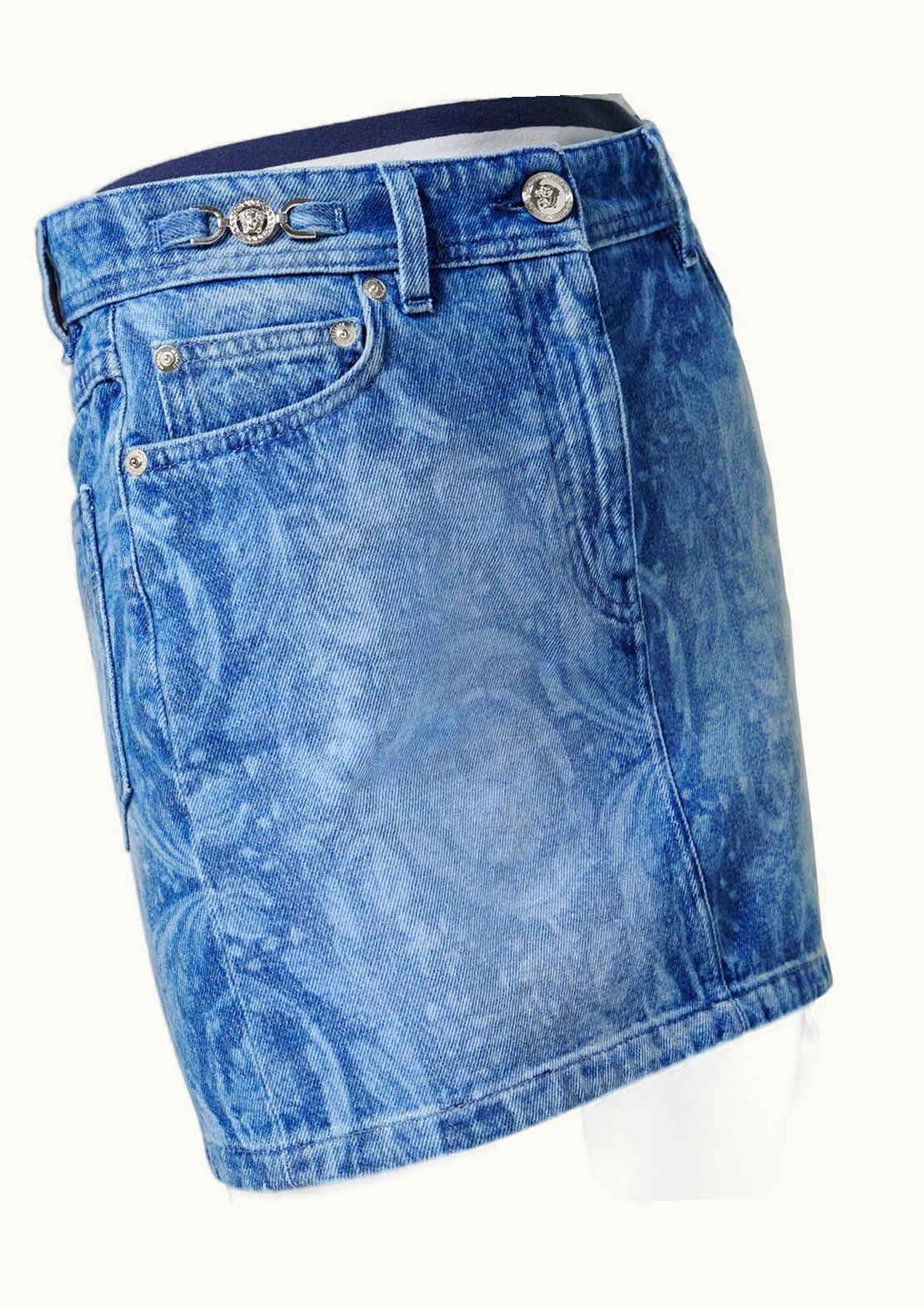 Versace Versace Barocco Denim Mini Skirt