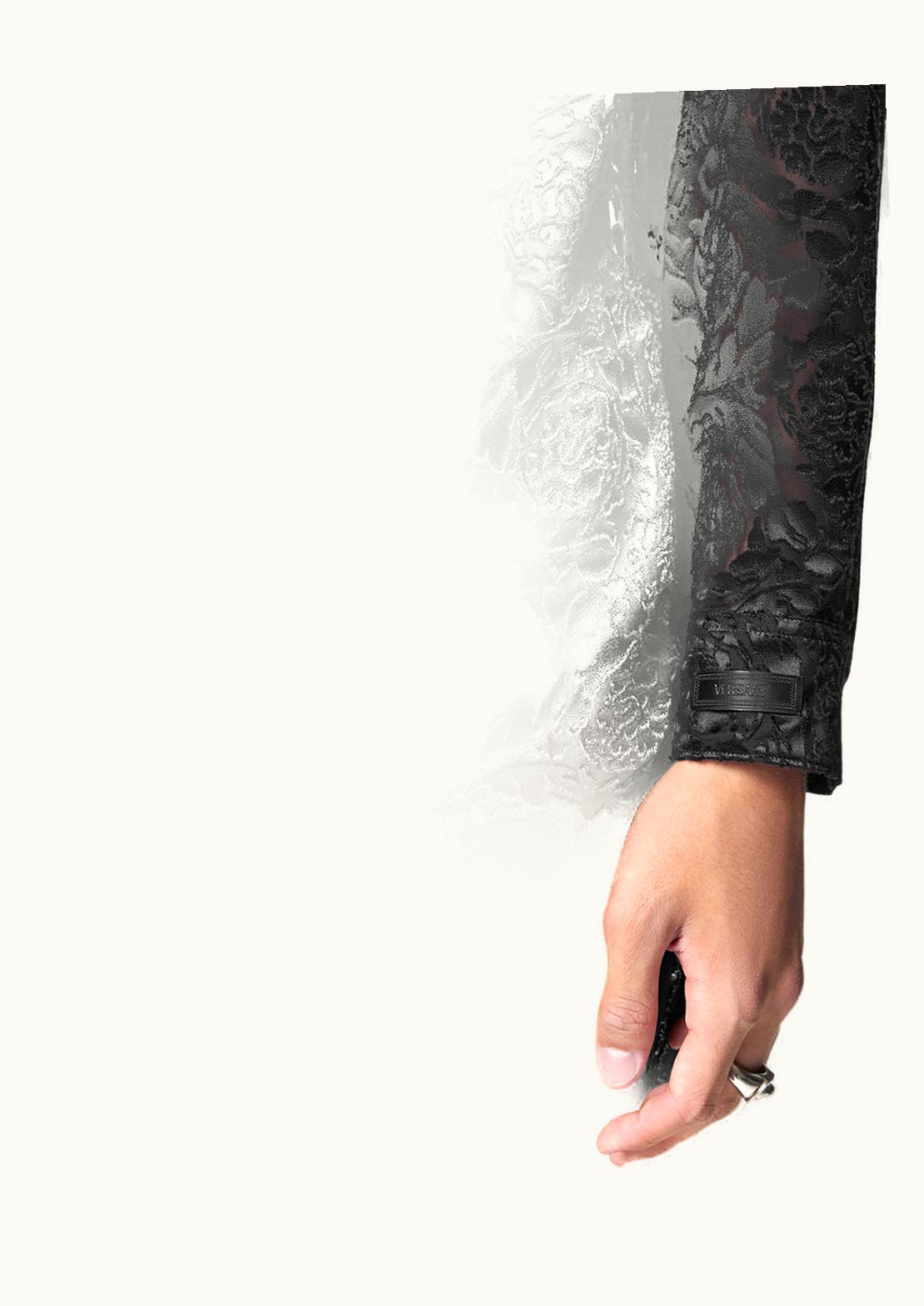 Versace Versace Barocco Devoré Silk Blend Shirt Black