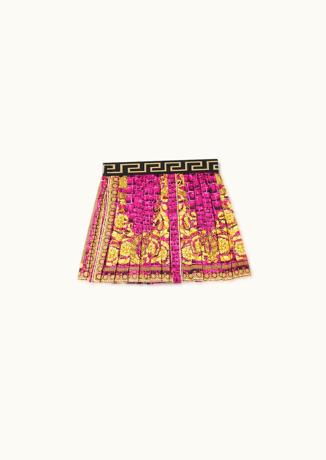 Versace Versace Baroccodile Kids Pleated Skirt Pink, Print