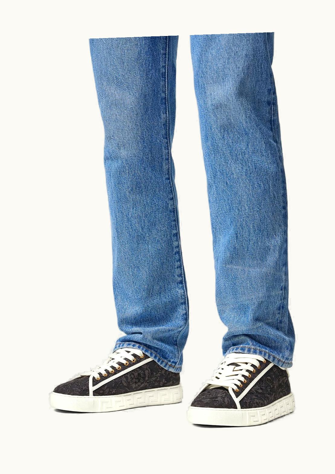 Versace Versace Barocco Greca Trainers Black, Print