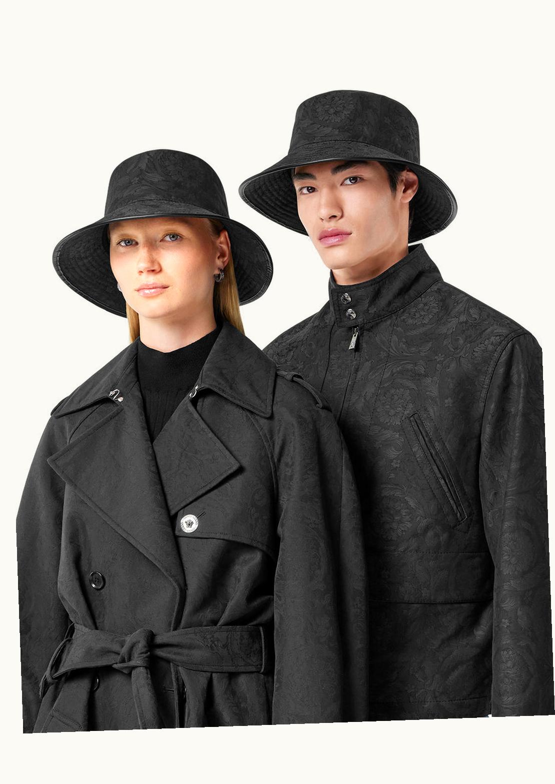 Versace Versace Barocco Jacquard Bucket Hat Gray, Print