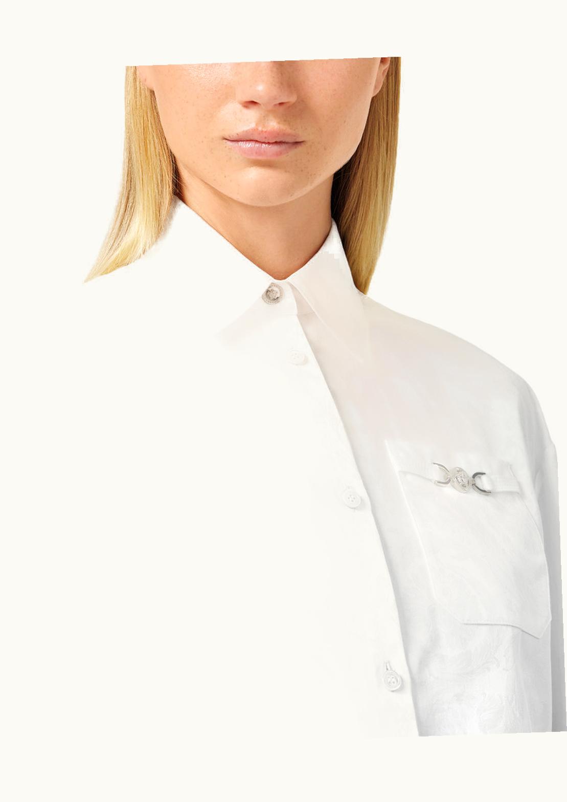 Versace Versace Barocco Jacquard Crop Shirt White