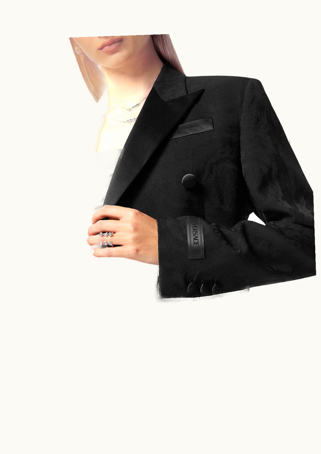 Versace Versace Barocco Jacquard Tailored Virgin Wool Blazer Black