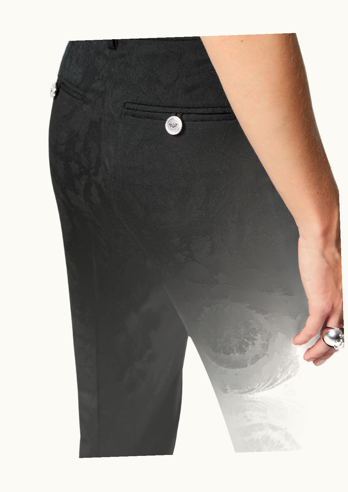 Versace Versace Barocco Jacquard Dv Virgin Wool Trousers Black