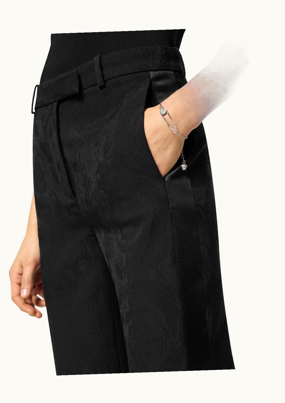 Versace Versace Barocco Jacquard Wool Tuxedo Trousers Black