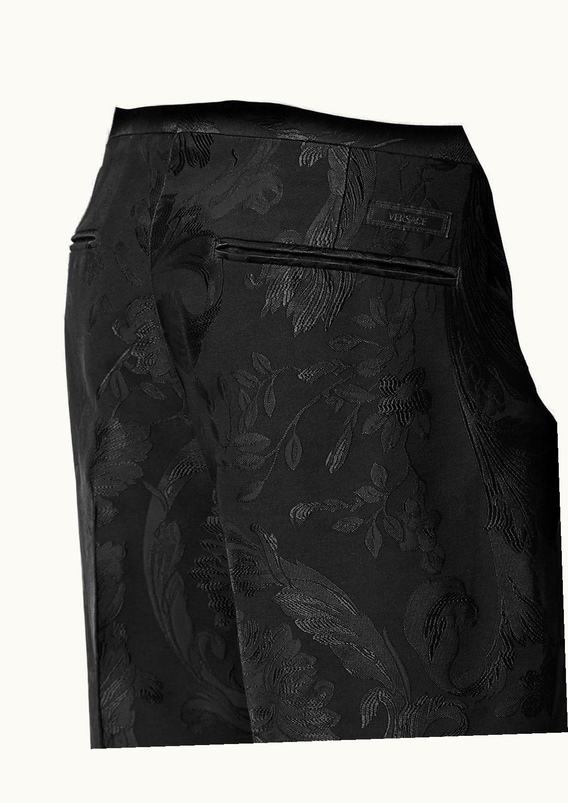 Versace Versace Barocco Jacquard Formal Trousers Black