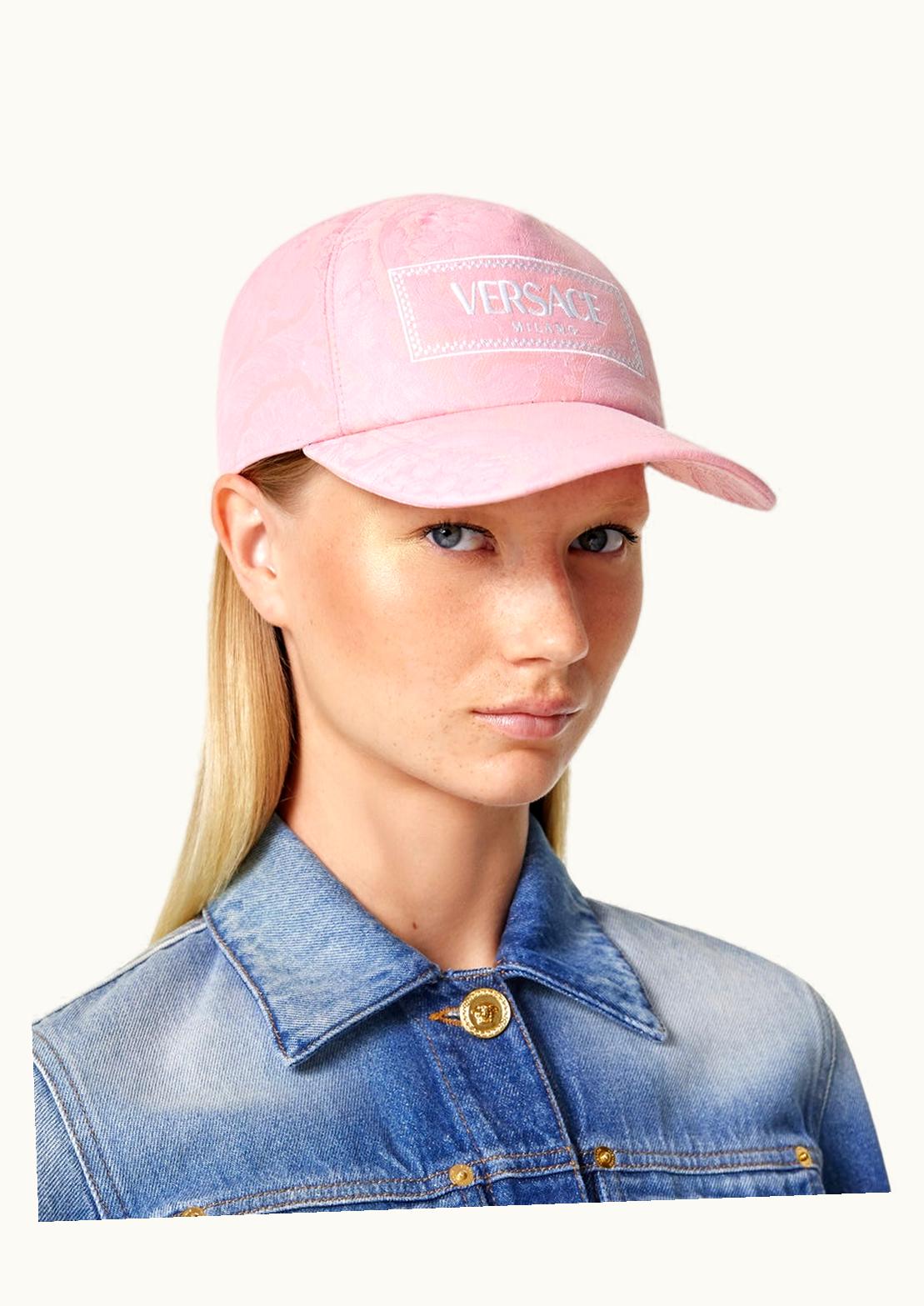 Versace Versace Barocco Jacquard Logo Baseball Cap Pink