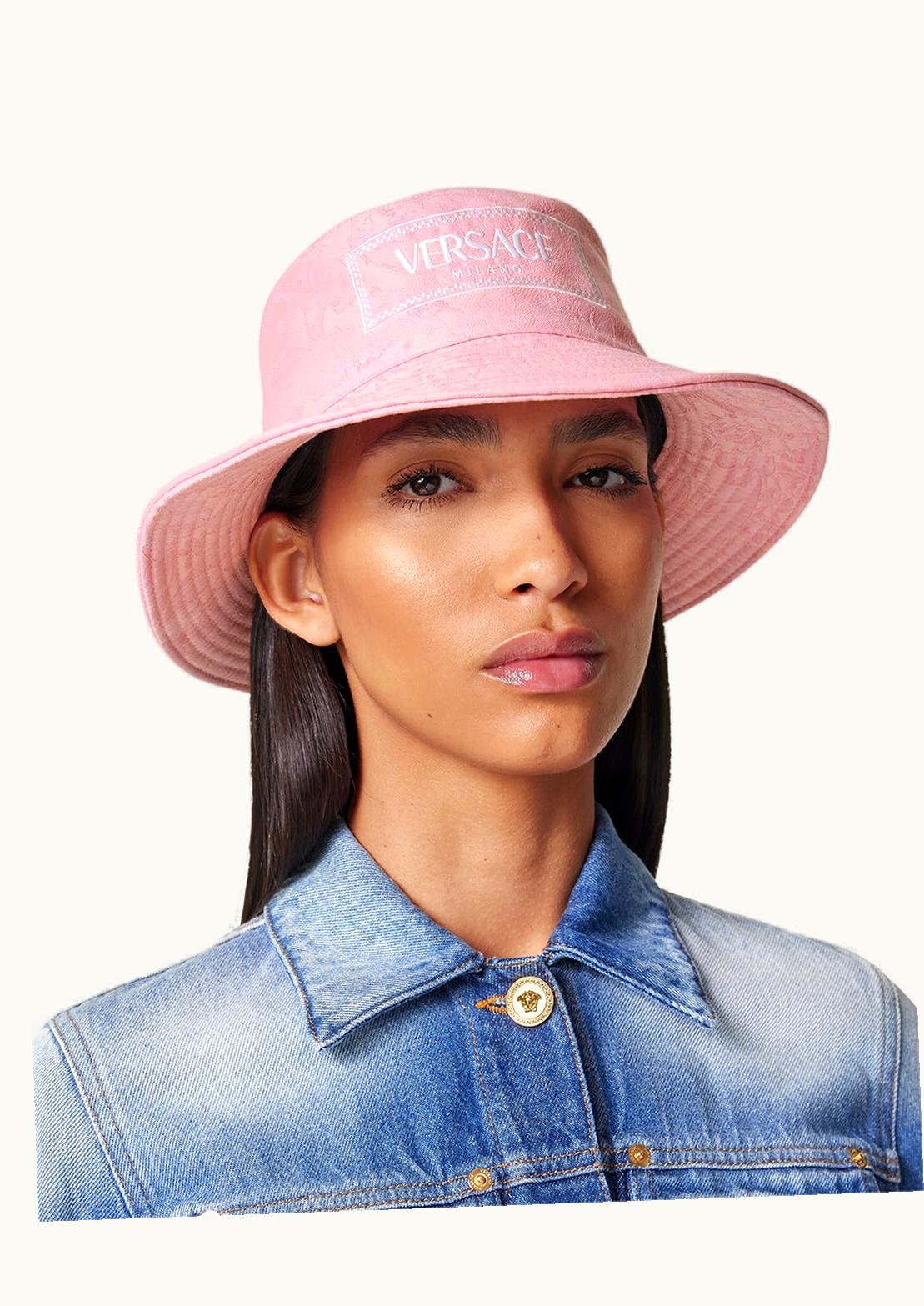 Versace Versace Barocco Jacquard Logo Bucket Hat Pink