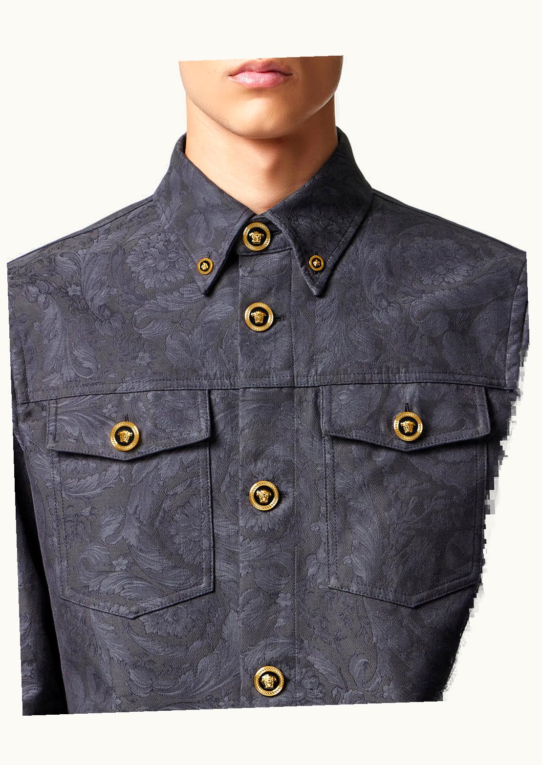 Versace Versace Barocco Jacquard Overshirt Gray, Print