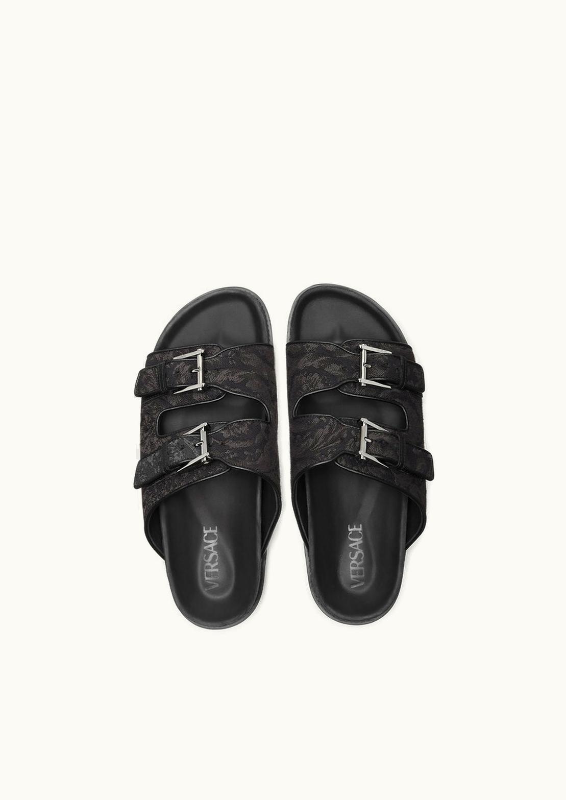 Versace Versace Barocco Jacquard Sandals Model V1 Black