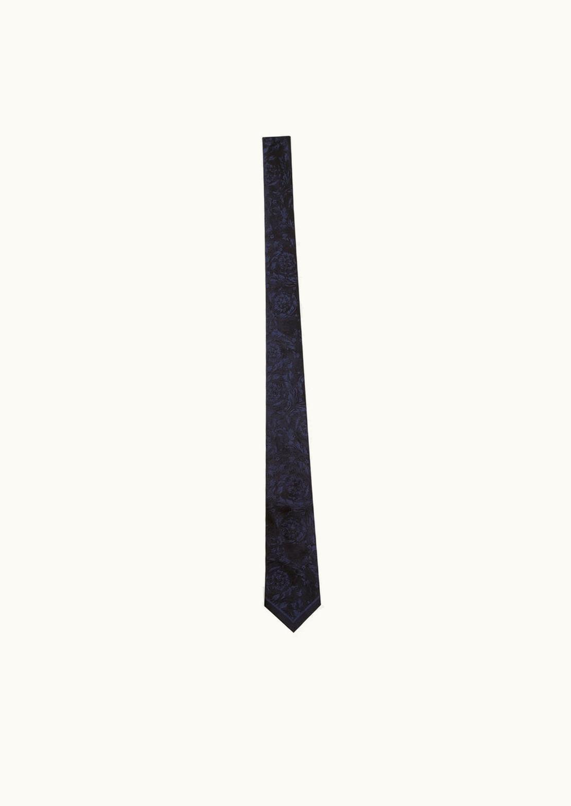 Versace Versace Barocco Jacquard Silk Tie Blue