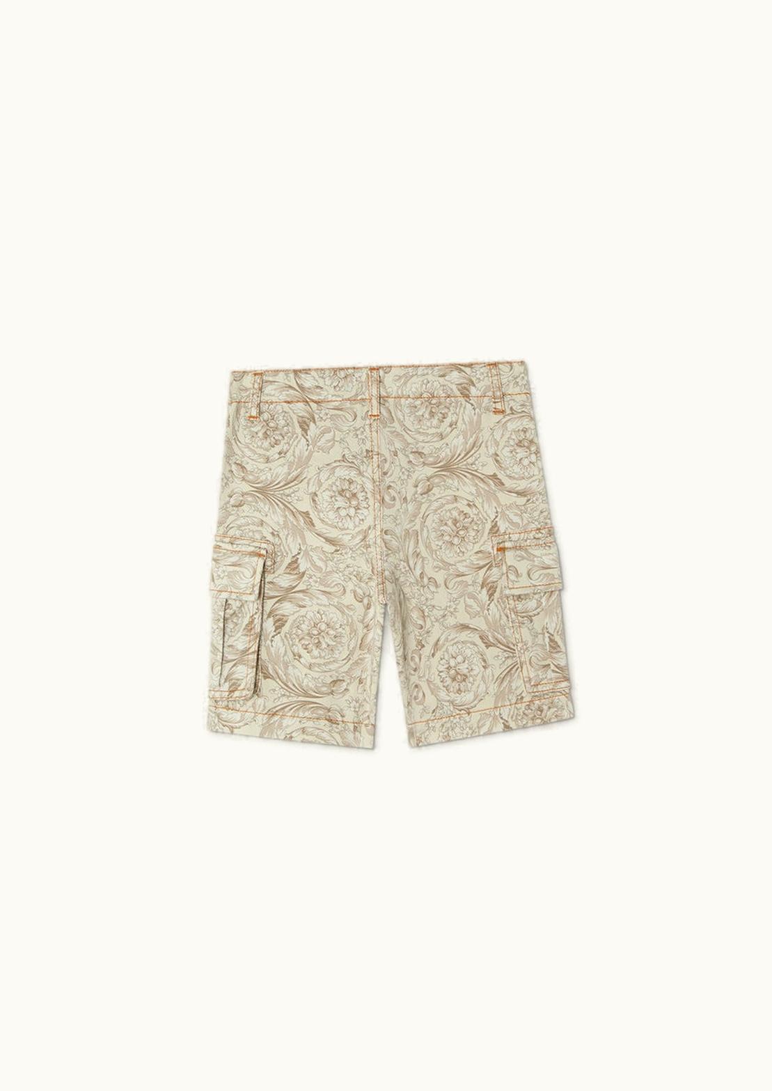 Versace Versace Barocco Kids Cargo Shorts Beige, Print