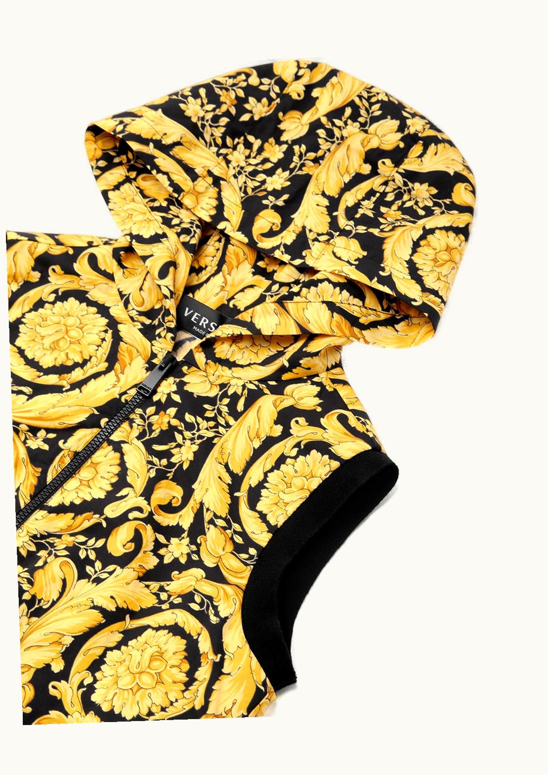 Versace Versace Barocco Kids Sleeveless Hoodie Jumpsuit Black