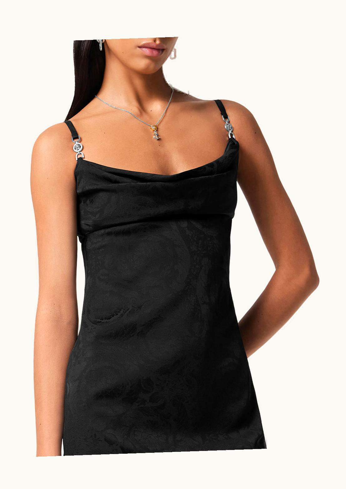 Versace Versace Barocco Lace Cowl Mini Dress Black - Medusa '95 Edition