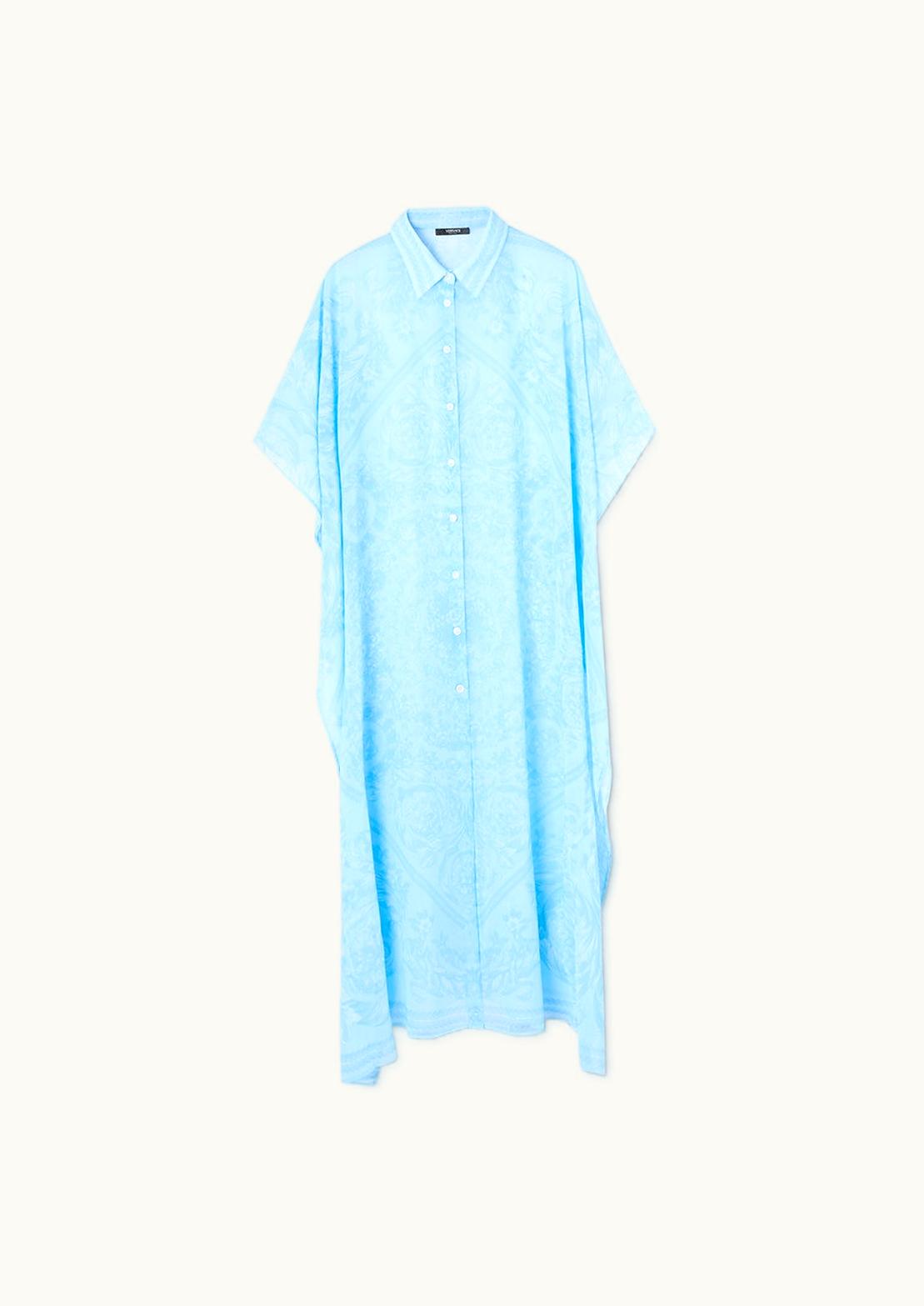Versace Versace Barocco Long Dress Cover-Up Blue, Print
