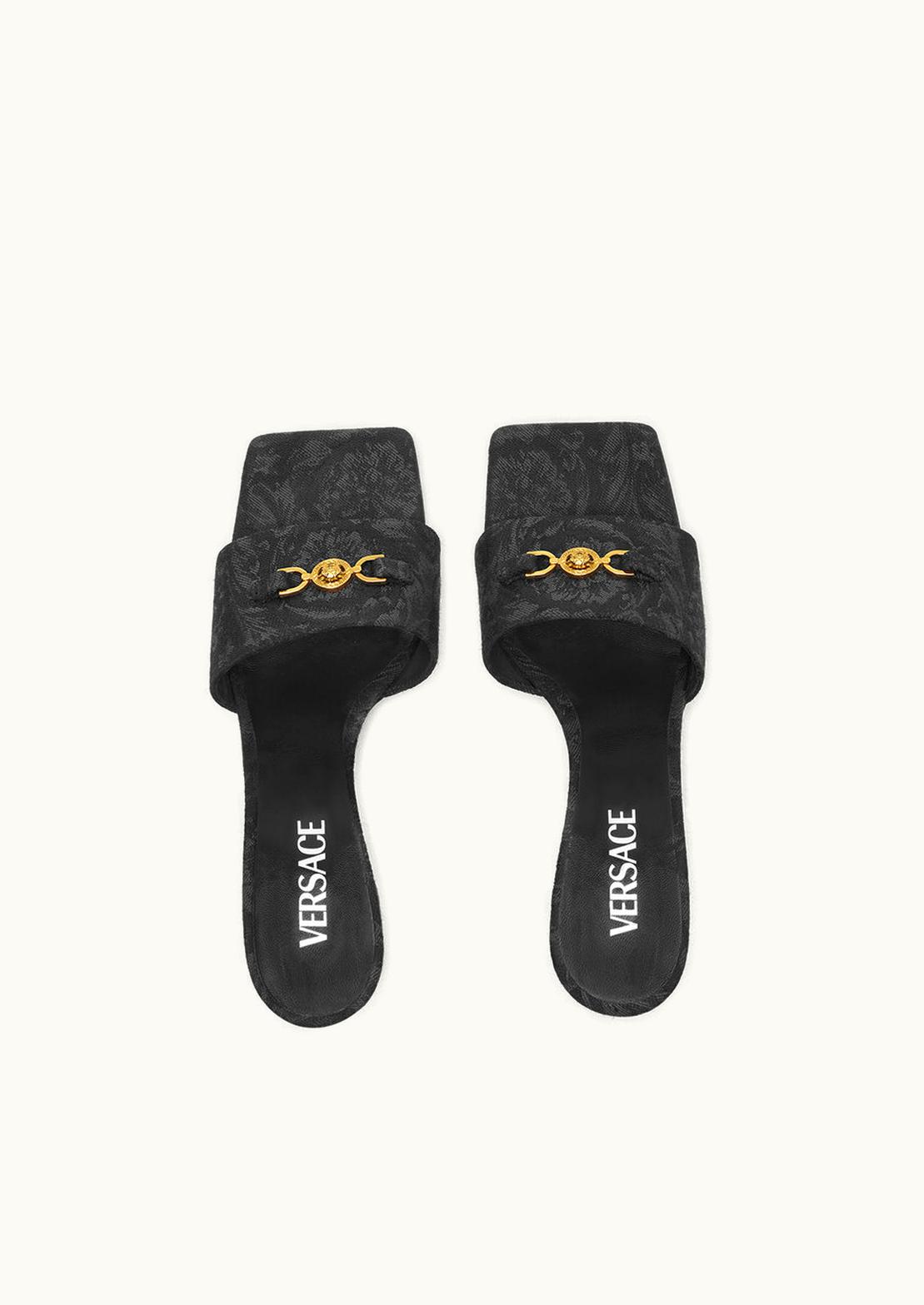Versace Versace Barocco Medusa '95 Jacquard Mules Black, Gold