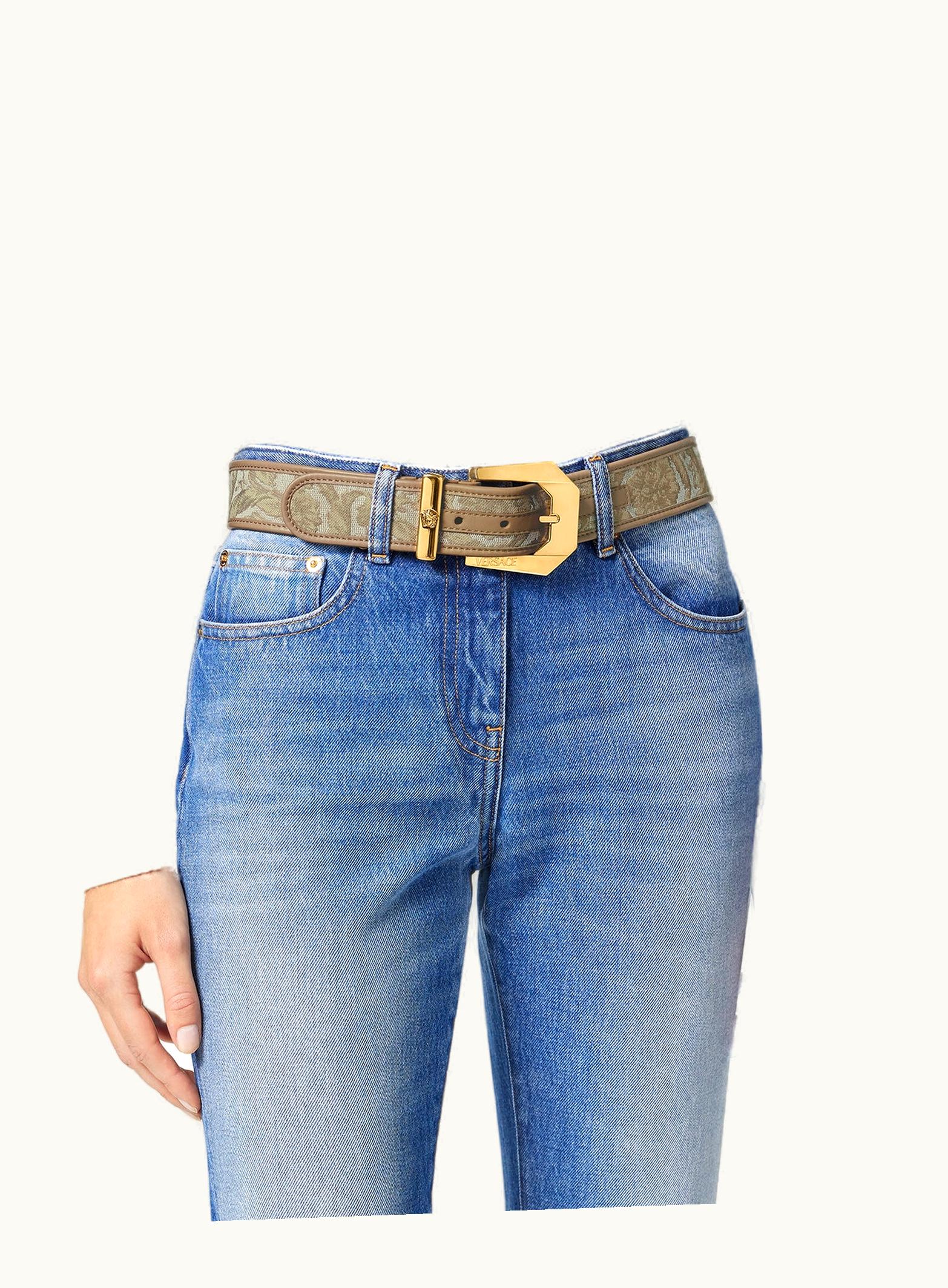 Versace Versace Barocco Medusa Heritage Jacquard Belt Beige, Print