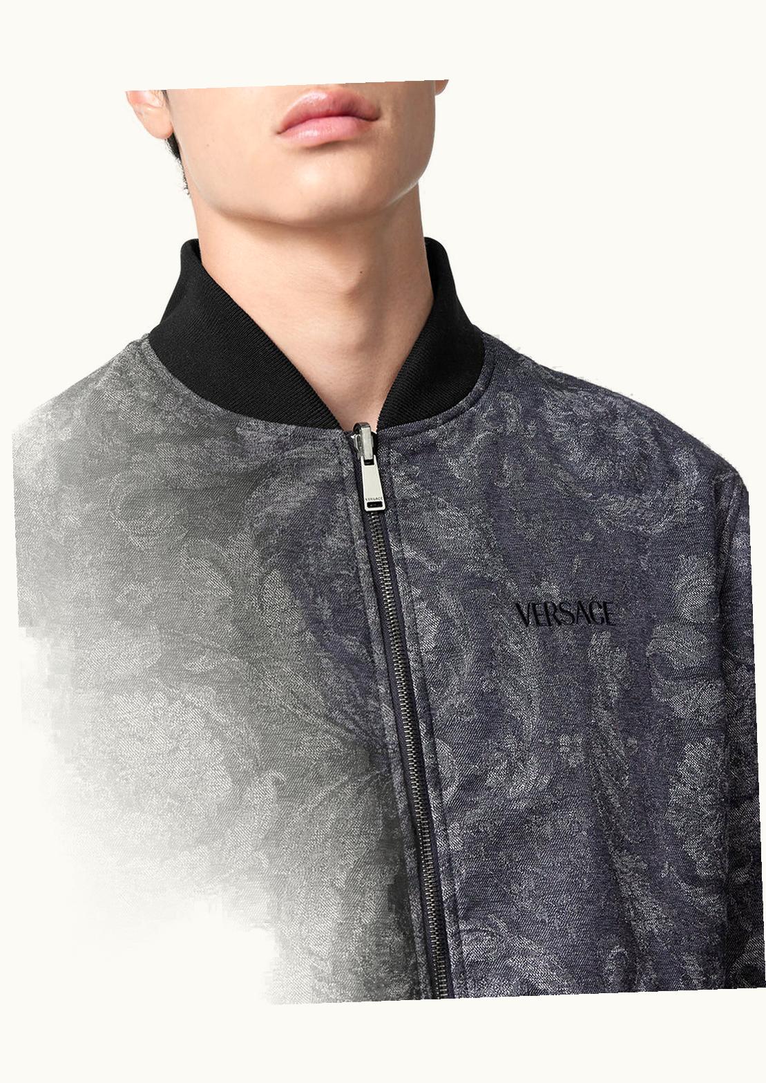 Versace Versace Barocco Reversible Bomber Jacket Gray