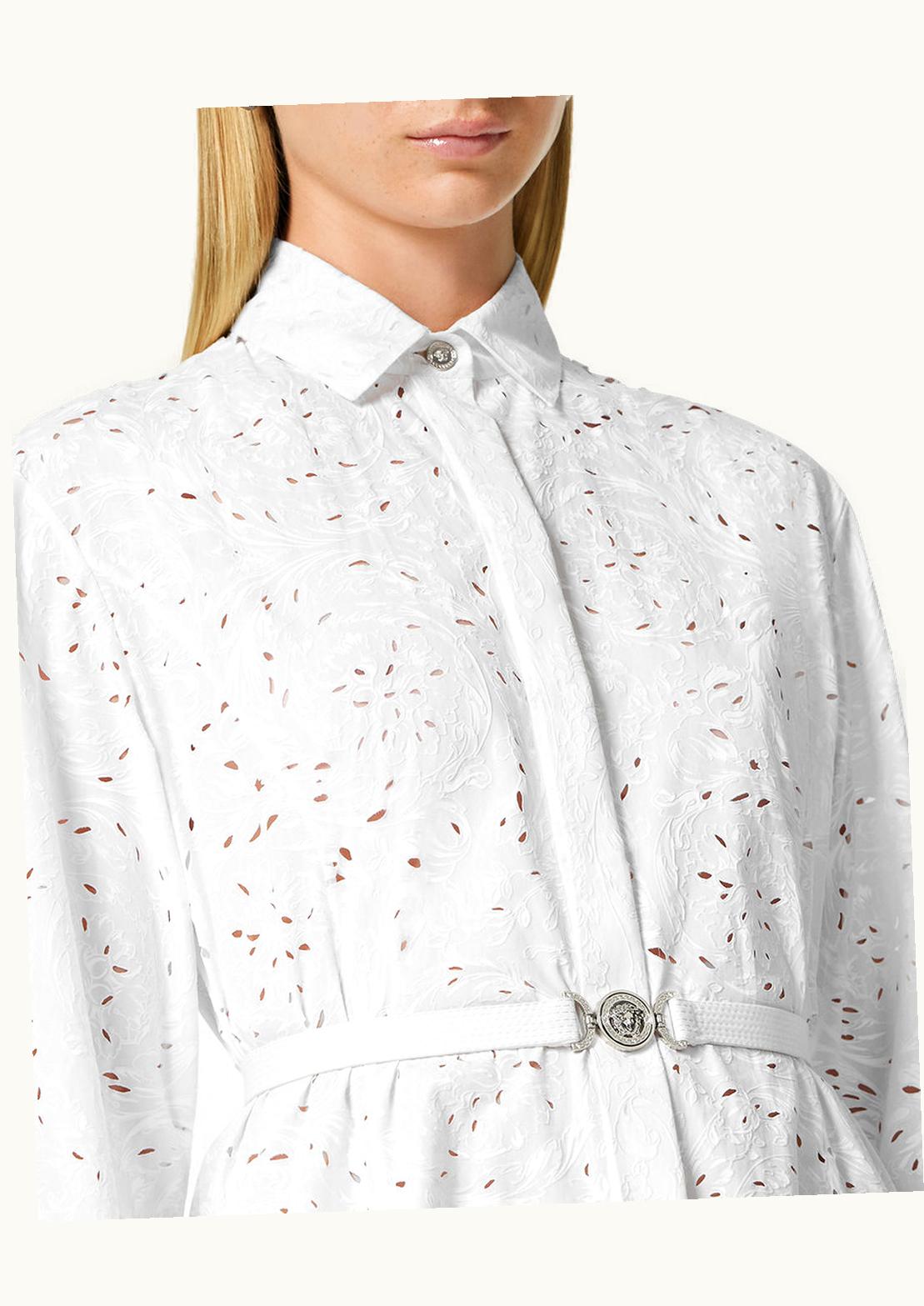 Versace Versace Barocco Sangallo Shirt Dress White