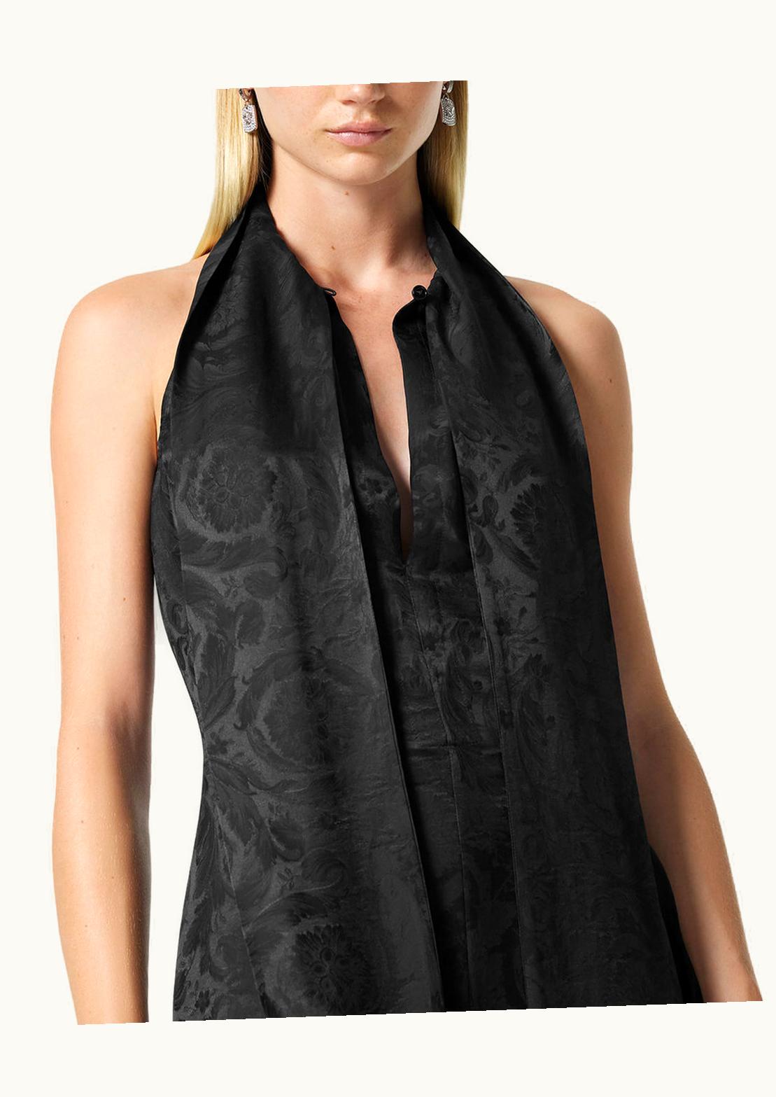 Versace Versace Barocco Scarf-Tie Mini Dress Black