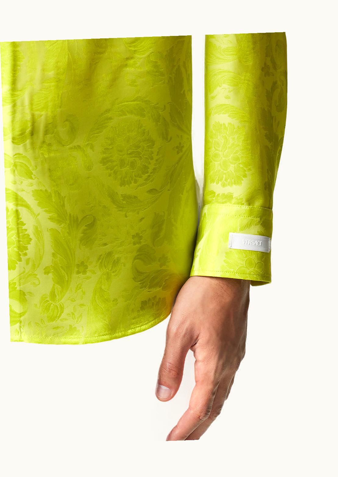 Versace Versace Barocco Silk-Blend Shirt Long Sleeve Yellow