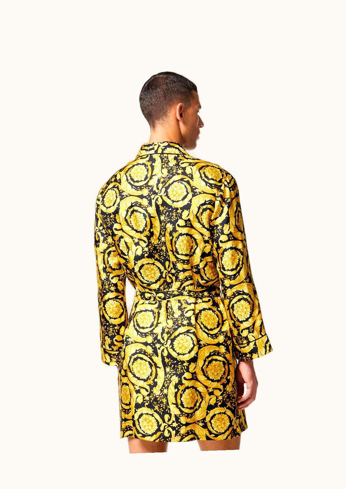 Versace Versace Barocco Silk Robe Black, Print