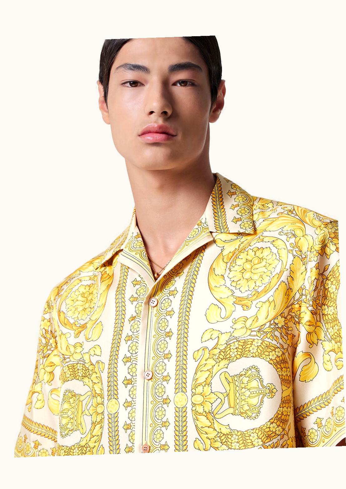Versace Versace Barocco Silk Shirt Yellow, Print