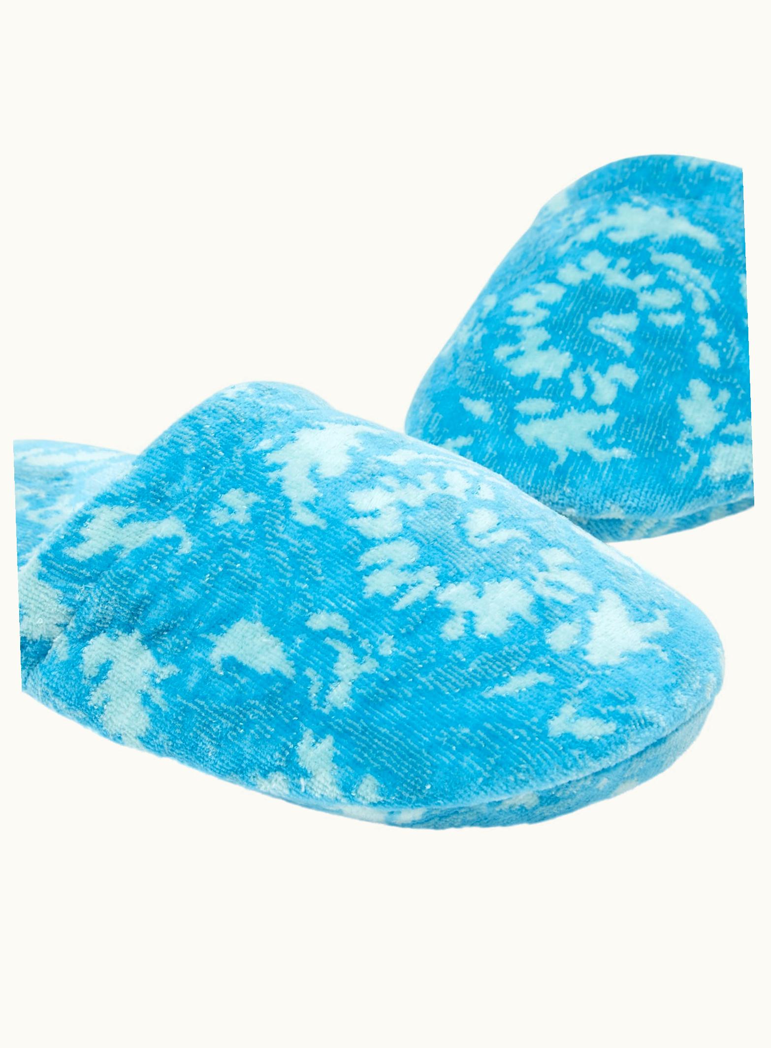 Versace Versace Barocco Slippers Blue, Print