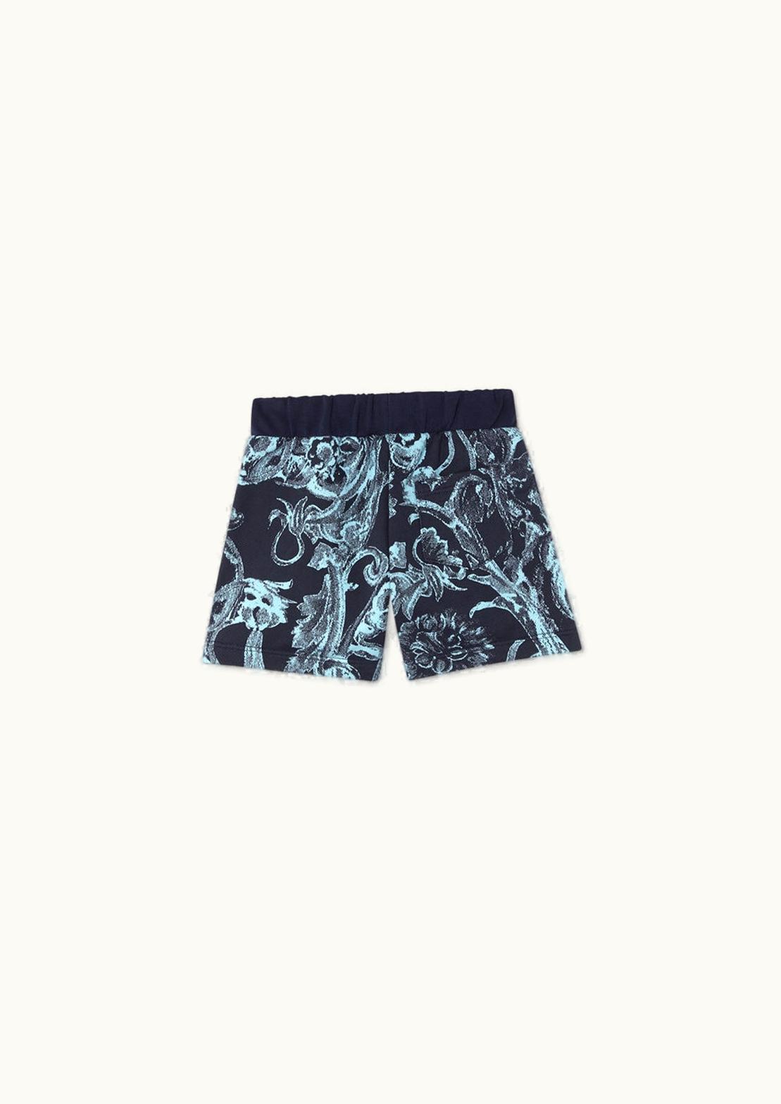 Versace Versace Barocco Stencil Baby Sweat Shorts Blue, Print