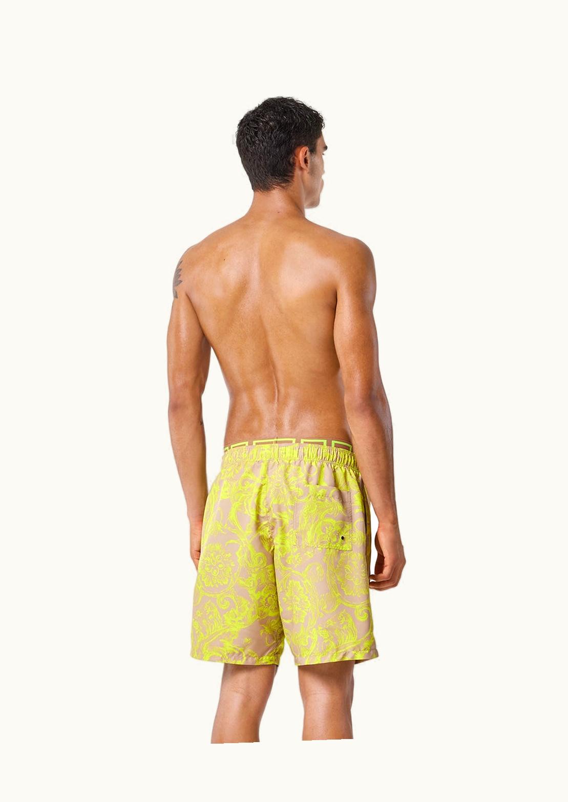Versace Versace Barocco Stencil Mid Boardshorts Yellow, Print
