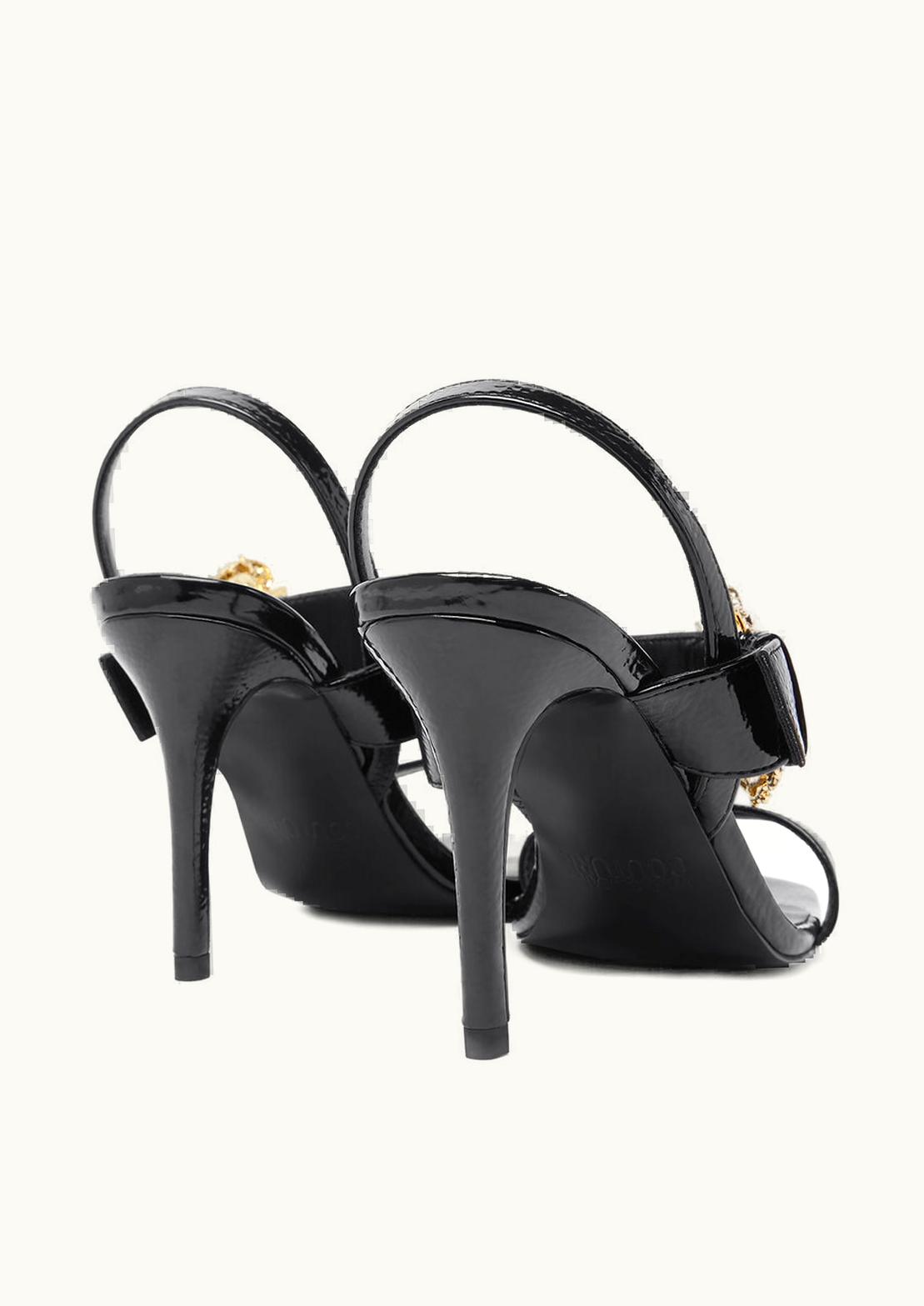 Versace Versace Baroque Emily Slingback Sandals Black, Print