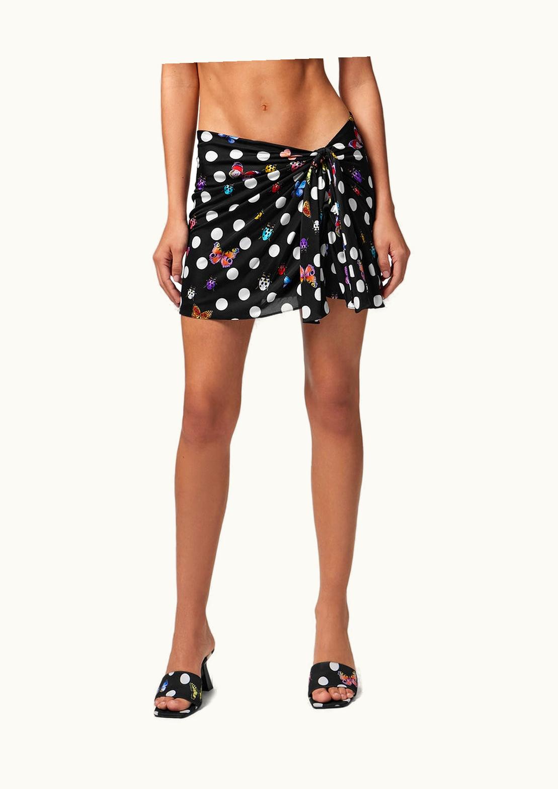 Versace Versace Butterflies and Ladybugs Draped Mini Skirt Print