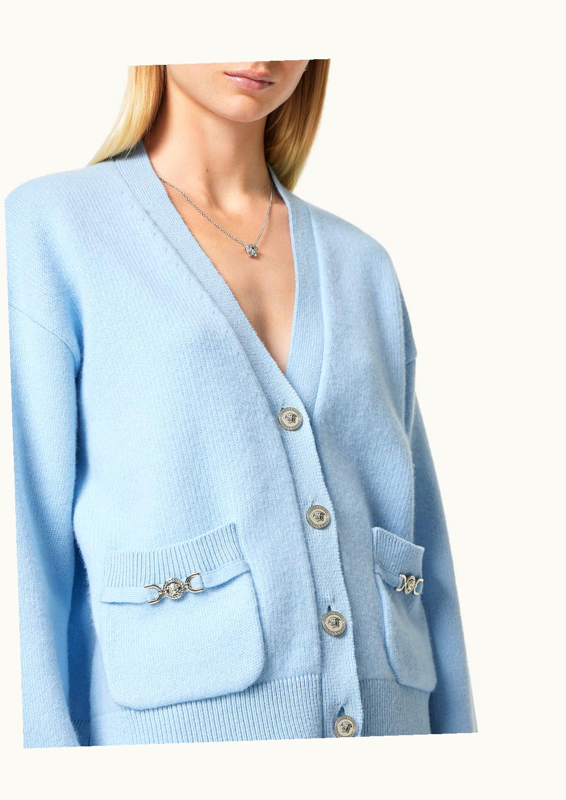 Versace Versace Cashmere Knit Cardigan Blue