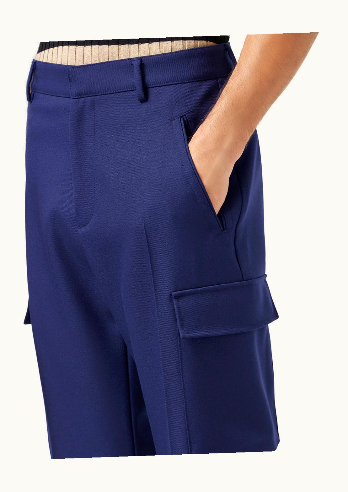 Versace Versace Cavalry Wool Trousers Blue