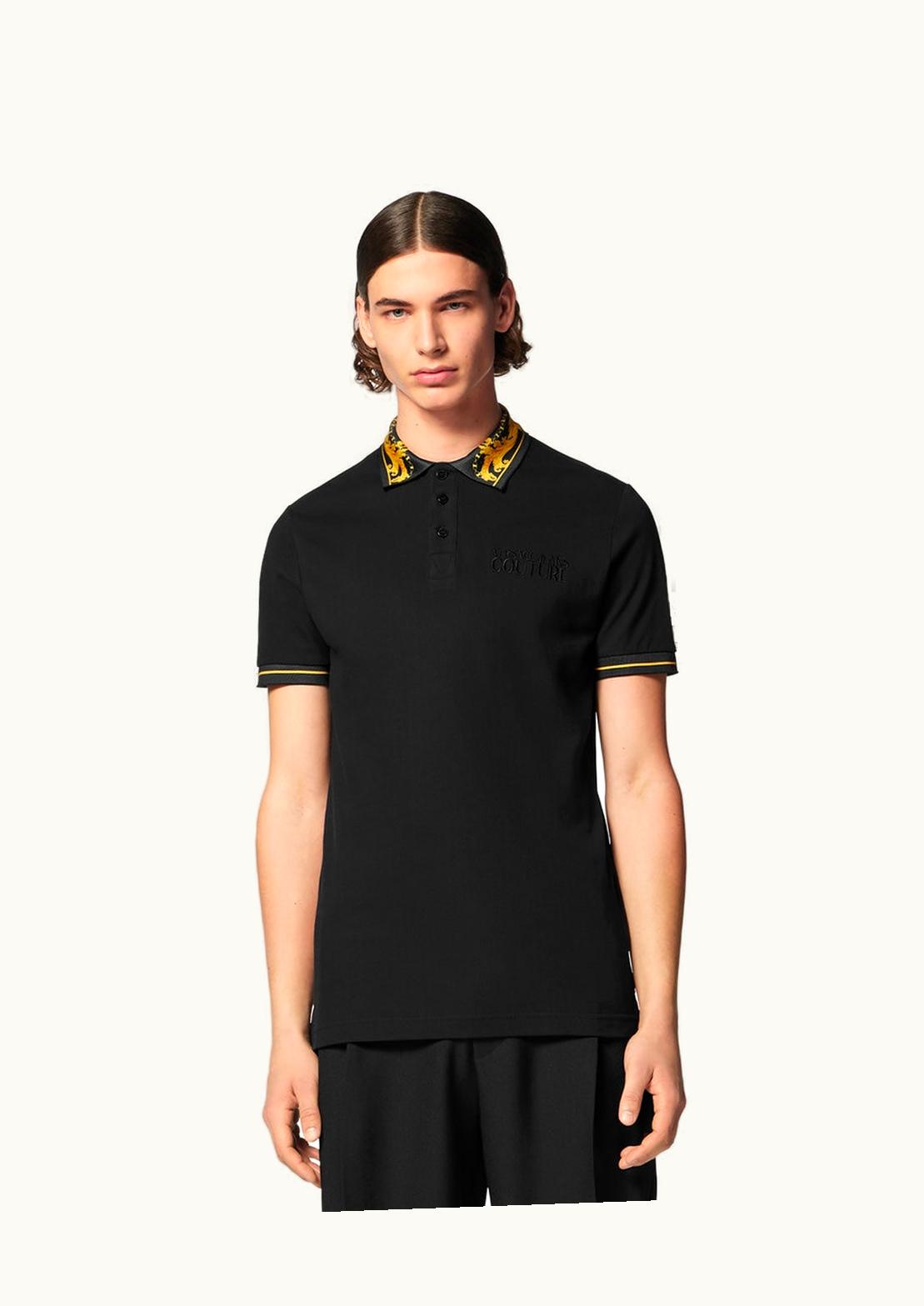 Versace Versace Chain Couture Polo Shirt Black, Print