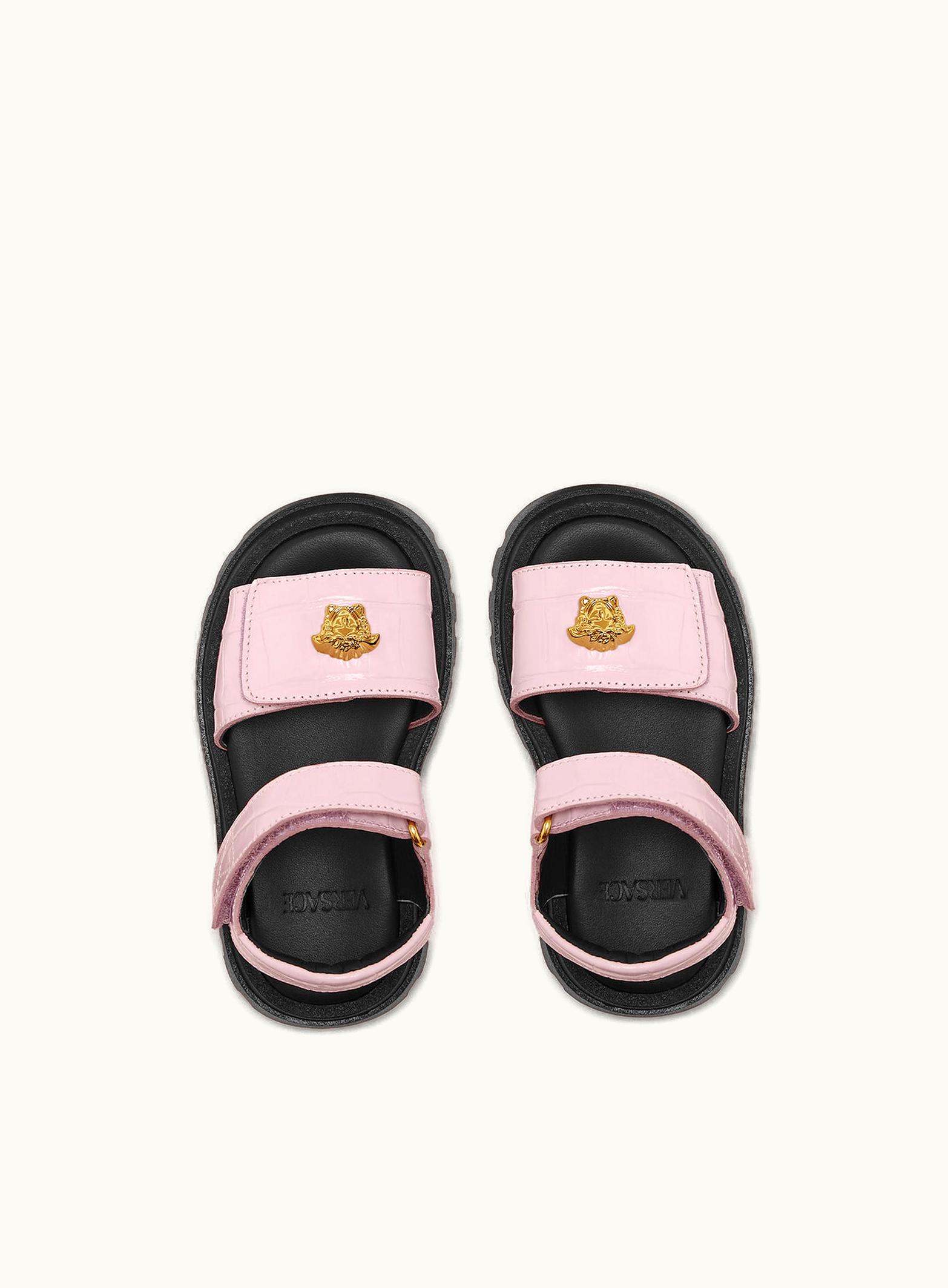 Versace Versace La Medusa Croc-Effect Baby Sandals Pink