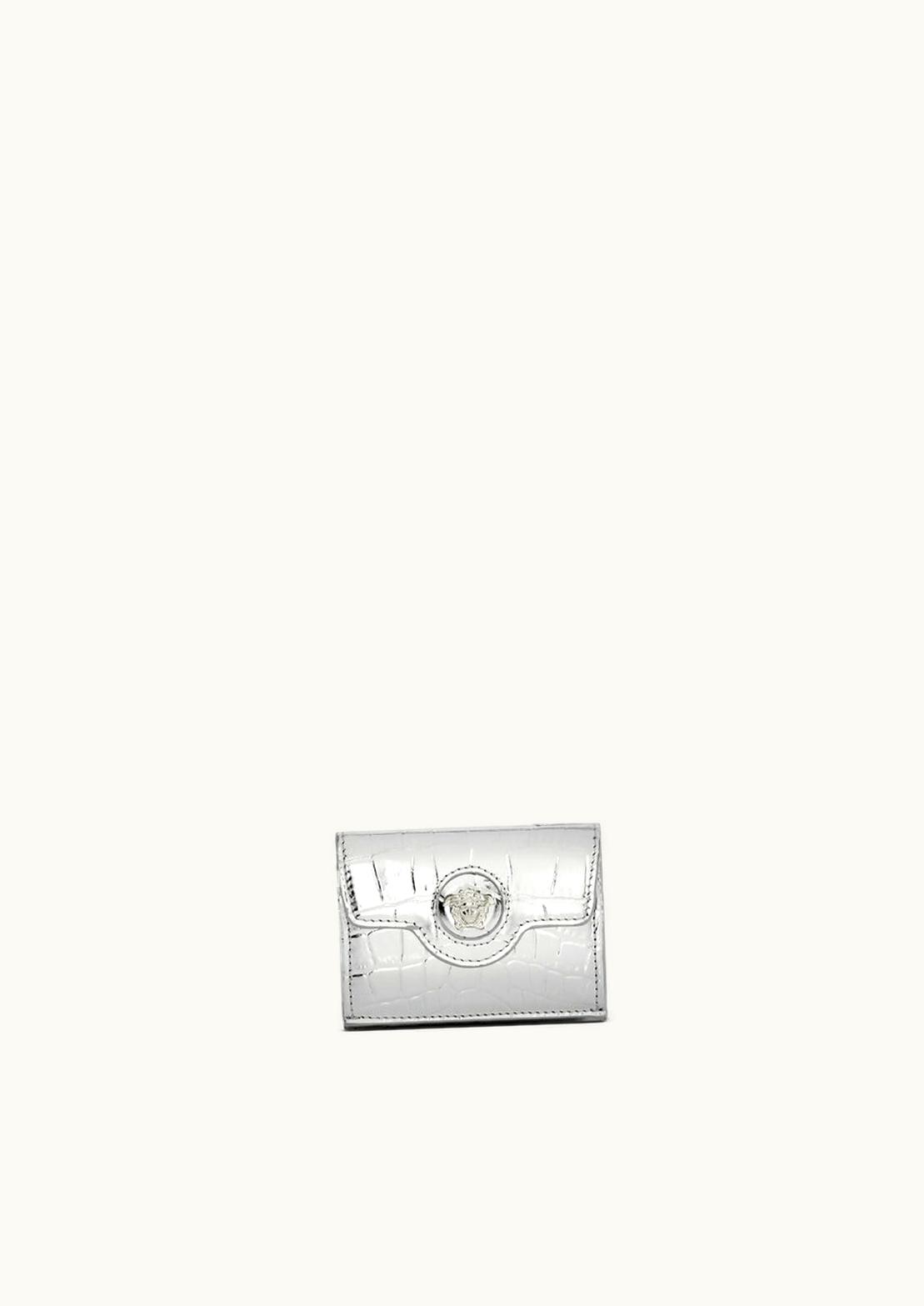 Versace Versace Croc-Effect La Medusa Wallet Silver