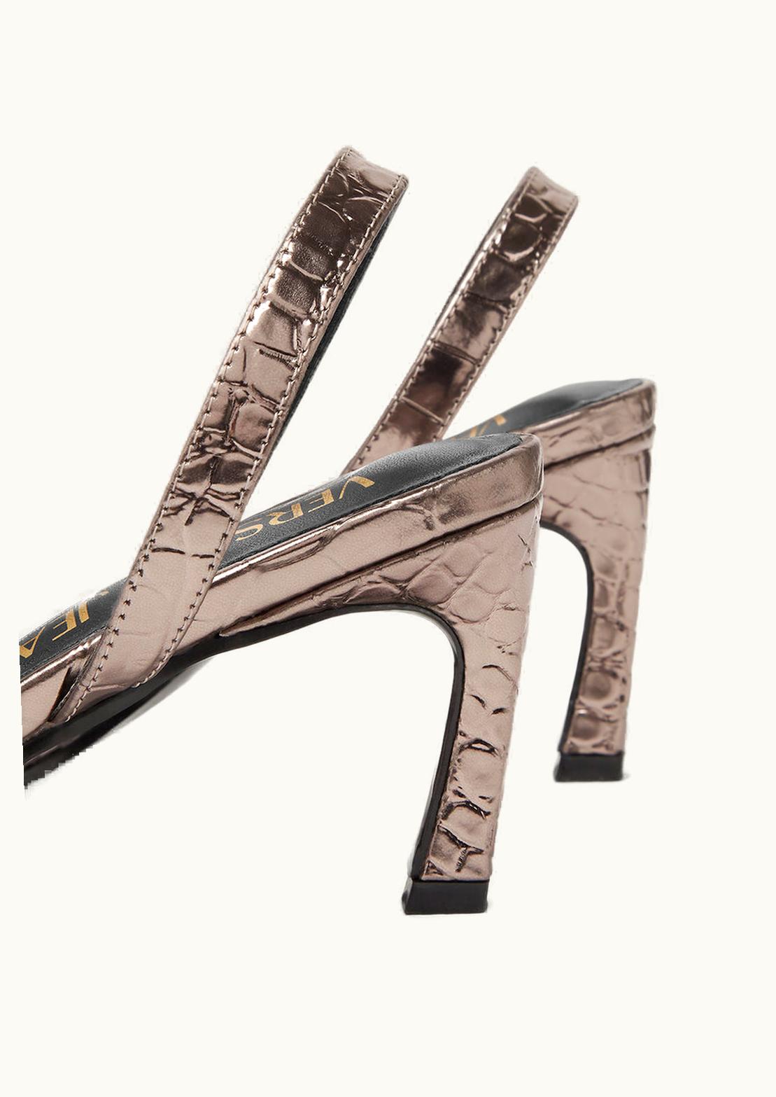 Versace Versace Croc-Effect Mandy Low Pumps Gray